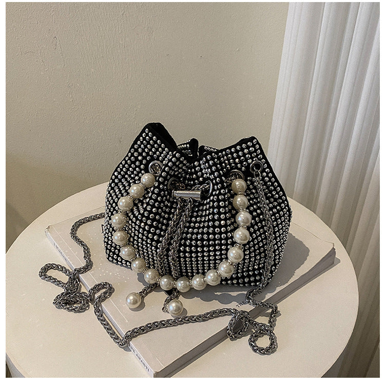 Elegant Beaded Drawstring Handbag