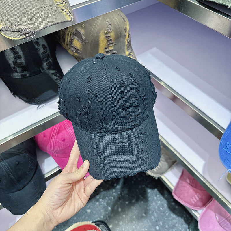 Women's Distressed Denim-Style Baseball Cap Stornfield