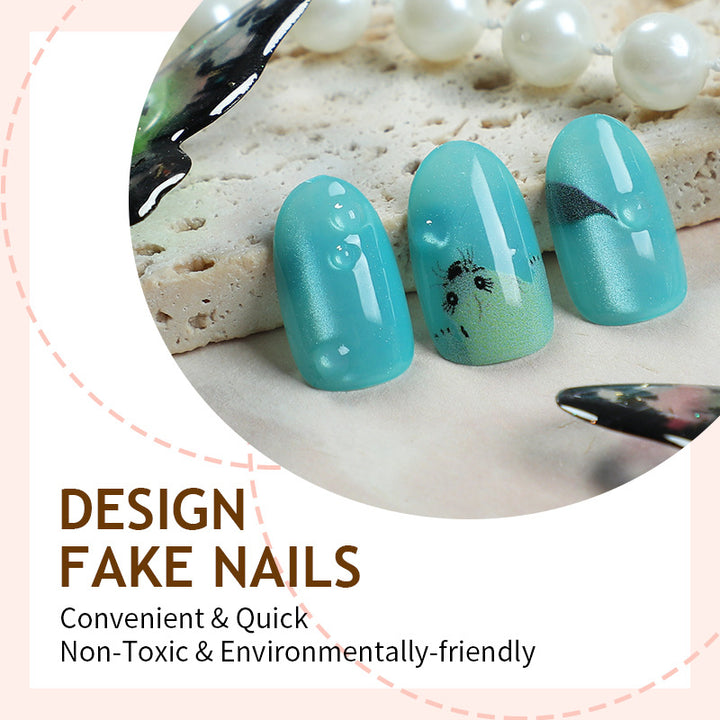 Artificial nail set with imaginative animal design Stornfield