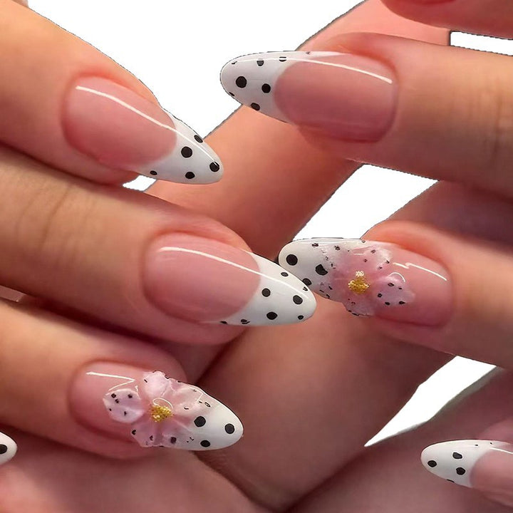 Elegant Floral Tip Acrylic Nail Enhancements Stornfield