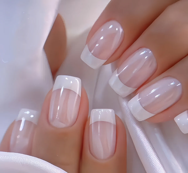 Elegant French Tip Press-On Nails Stornfield