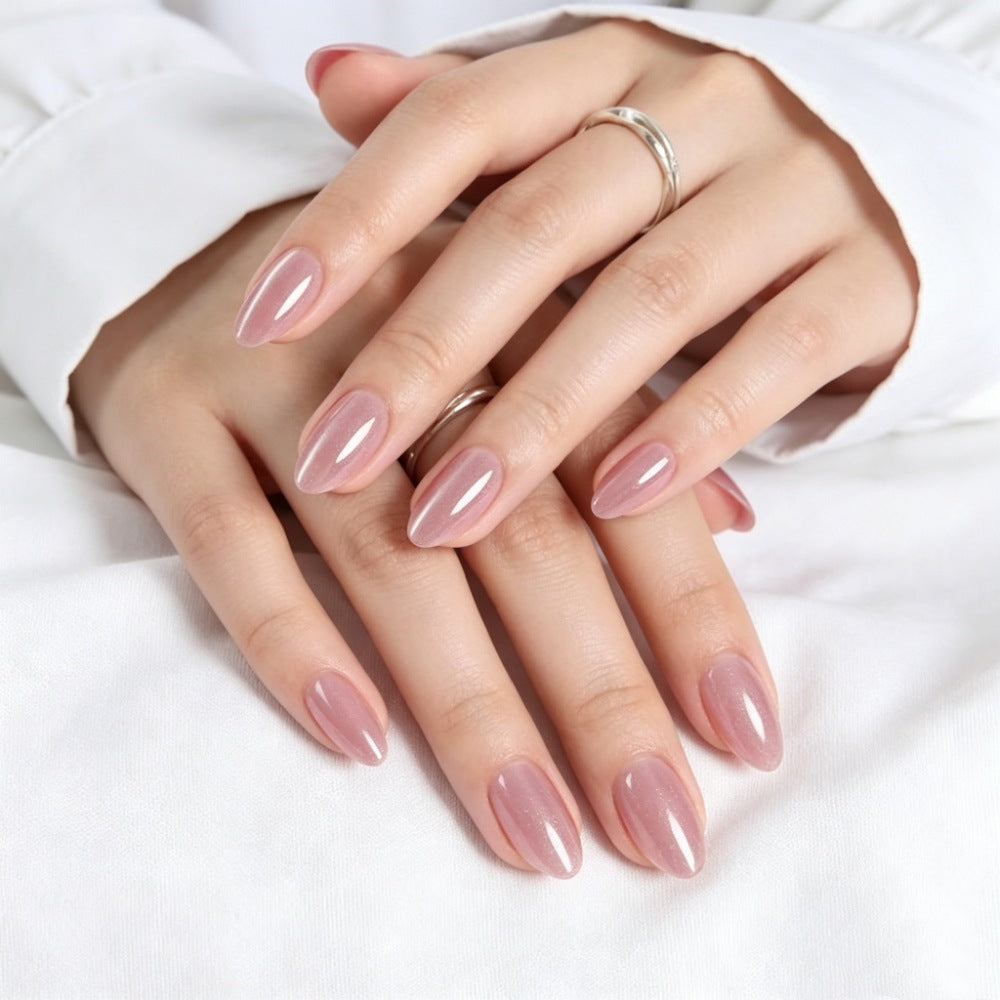 Glossy Almond-Shaped Press-On Nails Stornfield