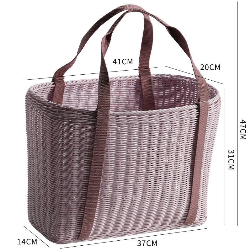 Unisex Robust braided shopping basket with comfortable fabric handles Stornfield