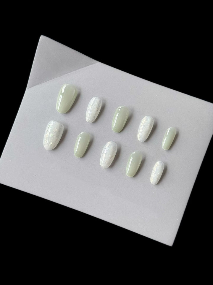 Premium Press-On Nail Set with Elegant Textured Designs