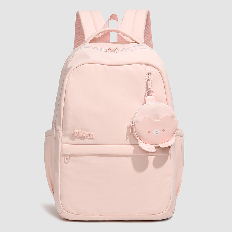 Versatile Daily Backpack with Cute Plush Keychain Stornfield