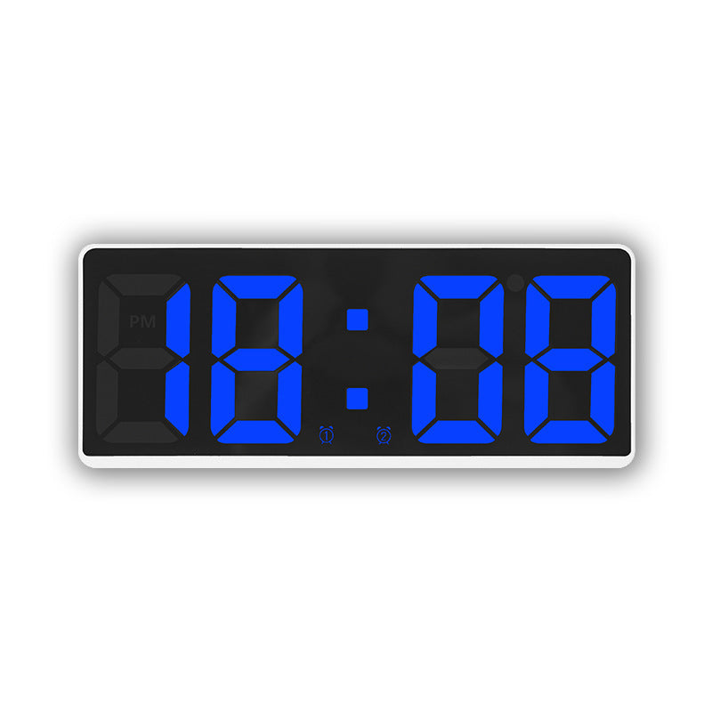 Digital LED alarm clock with large, light blue display and snooze function Stornfield