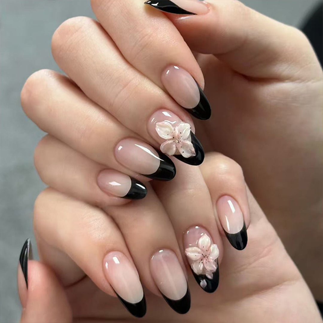 Elegant Nail Art with Flower Accents Stornfield