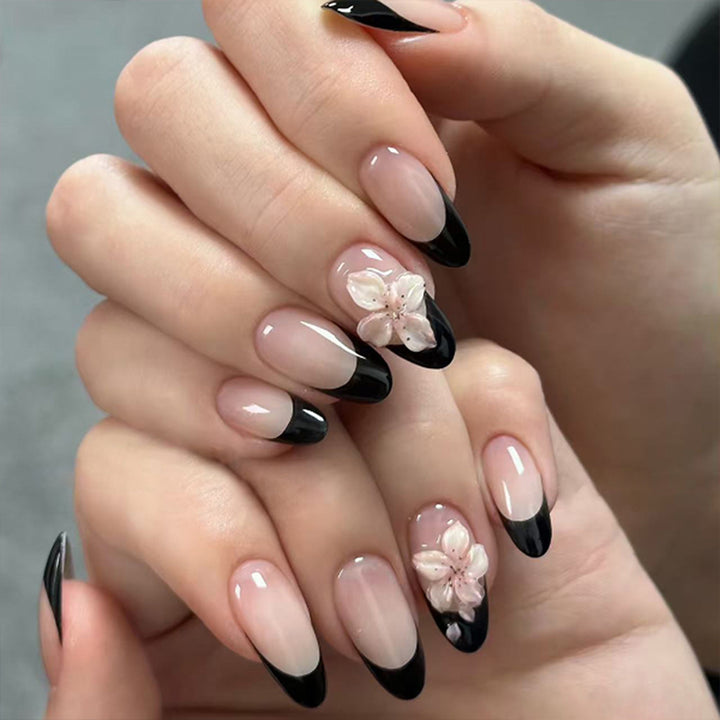 Elegant Nail Art with Flower Accents Stornfield