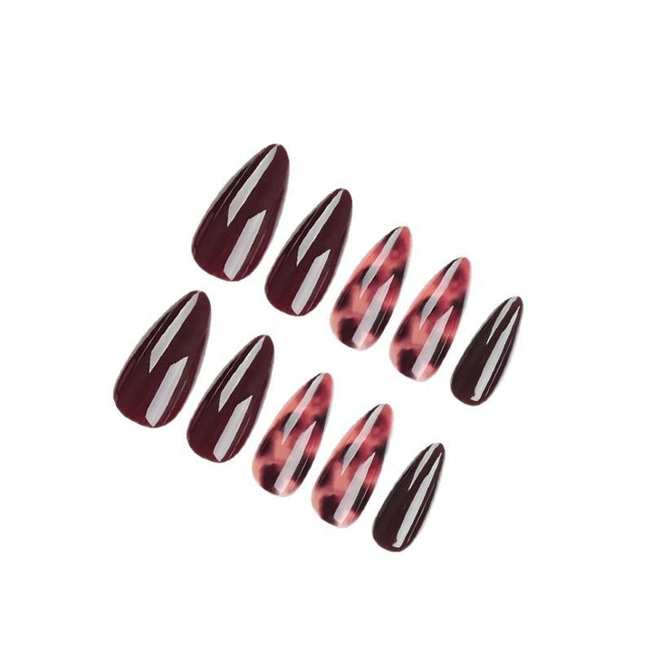 Artificial nails with elegant leopard and glitter design Stornfield