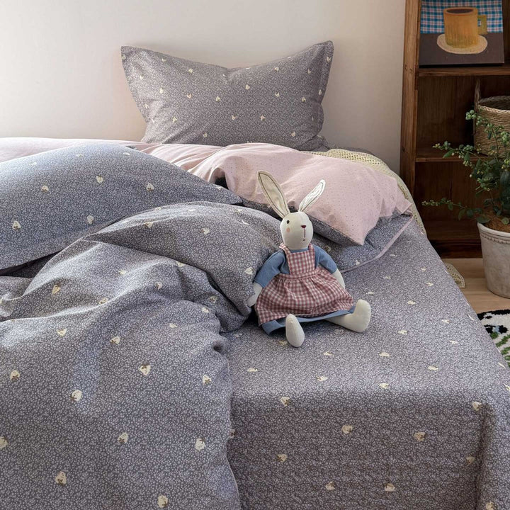 Quilted Cotton Bedding Set with Teddy and Micro Leopard Print