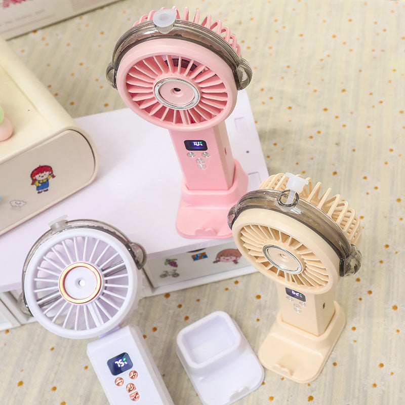 Women portable spray fan with LCD display Stornfield