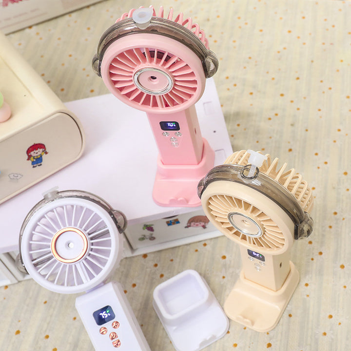 Women portable spray fan with LCD display Stornfield