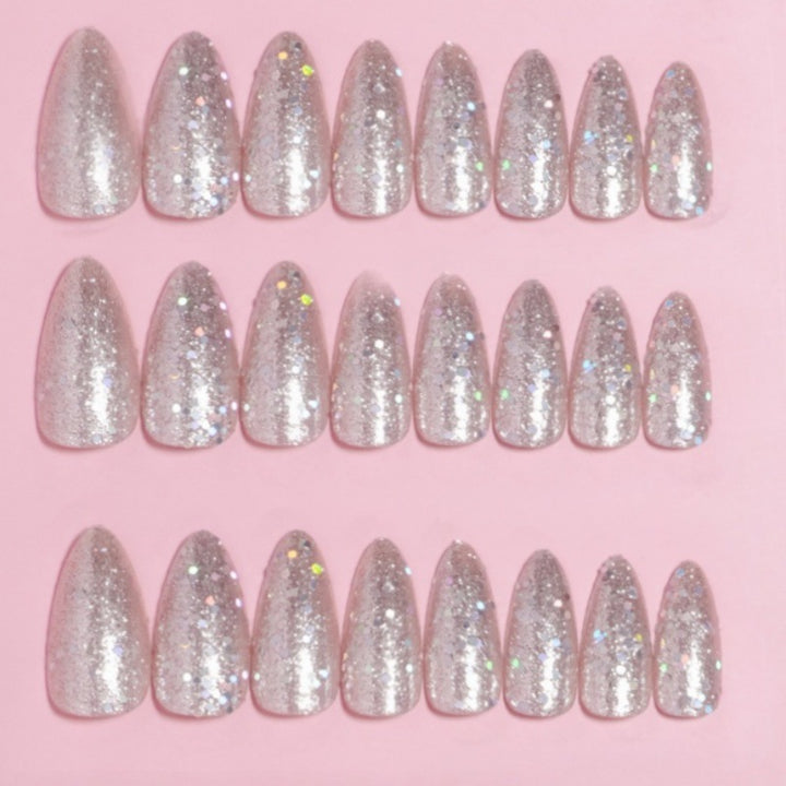 Glittering Almond-Shaped Press-On Nail Set Stornfield