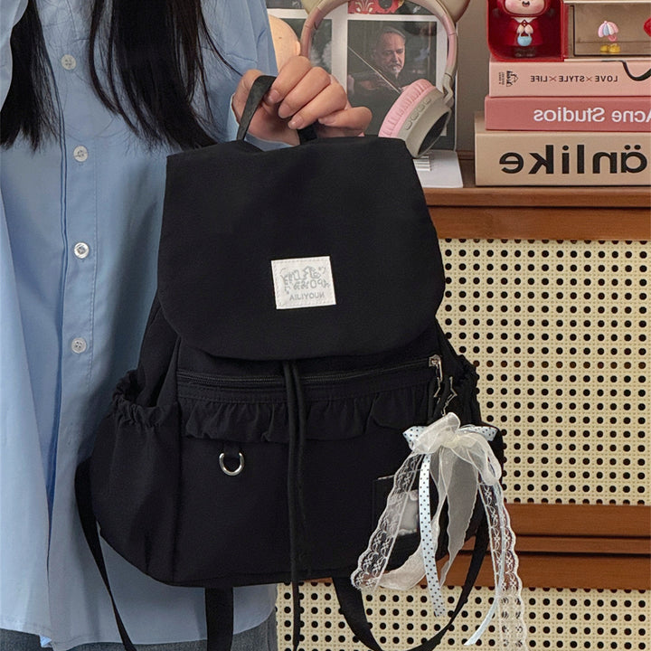 Stylish Ruffled Design Back-to-School Backpack Stornfield