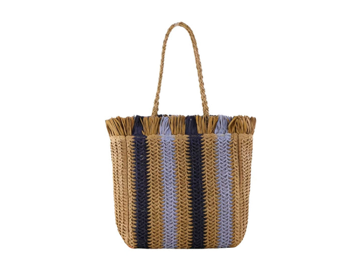 Braided beach bag with fringe details Stornfield