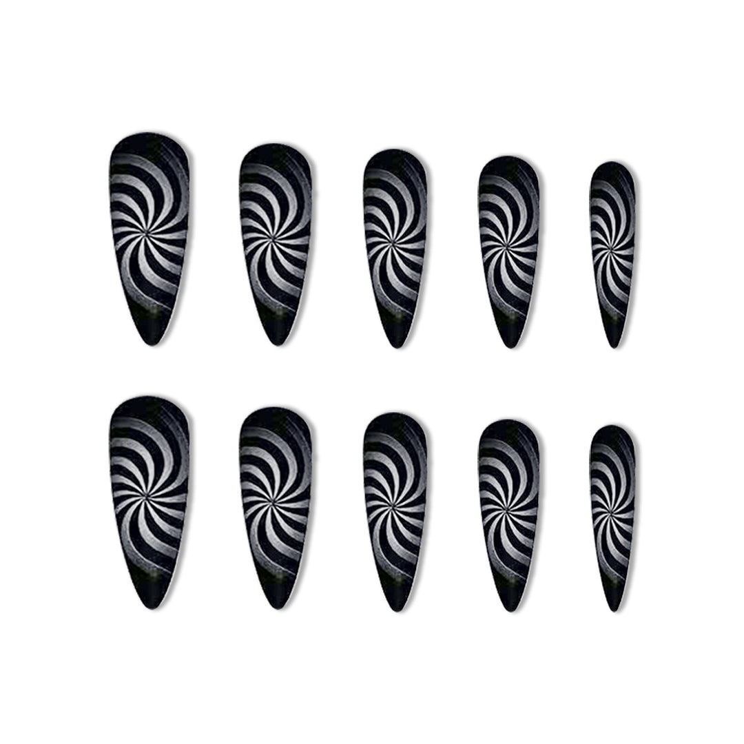 Artistic Spiral Design Nail Enhancements Stornfield