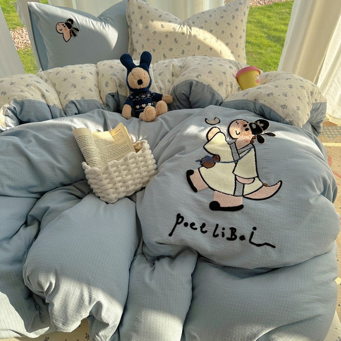 Children's Playful Cartoon Animal Themed Comforter Set