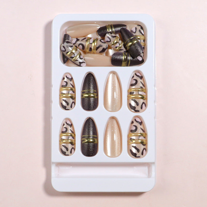 Artistic Press-On Nail Set with Contemporary Patterns Stornfield