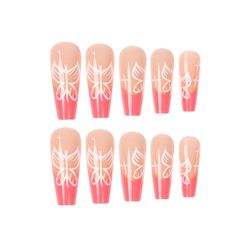 Artful stiletto nails with colorful butterfly design Stornfield