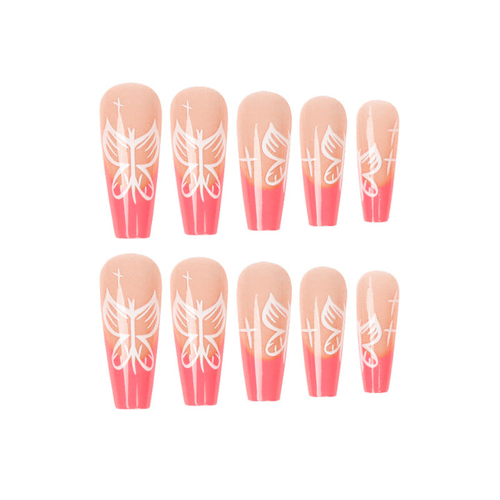 Artful stiletto nails with colorful butterfly design Stornfield