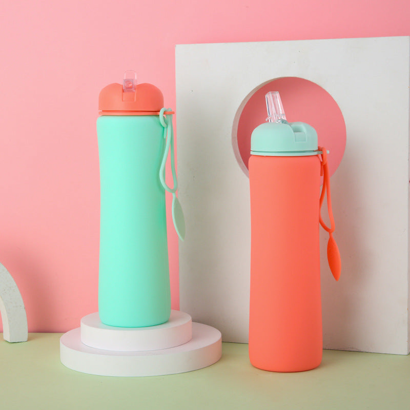 Ladies Foldable Silicone Drinking Bottle with Practical Carrying Strap Stornfield