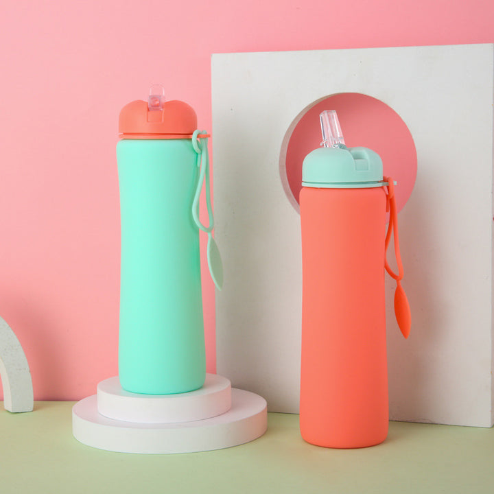 Ladies Foldable Silicone Drinking Bottle with Practical Carrying Strap Stornfield