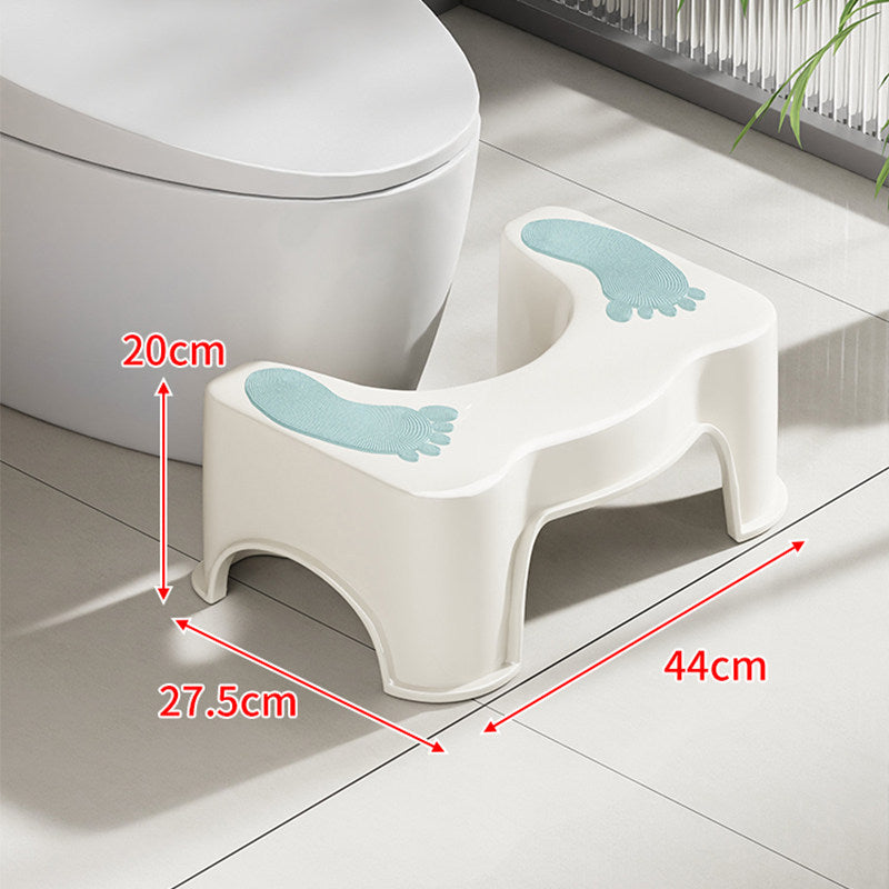 Ergonomic Toilet Footstool with Anti-Slip Pads and Curved Squat Posture Design