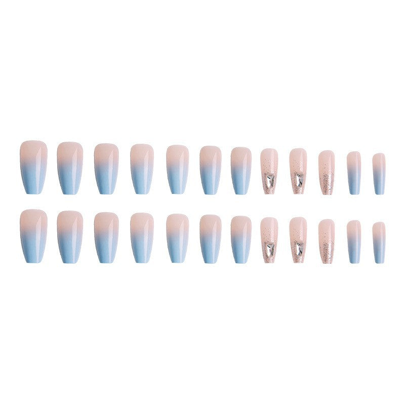 Nail set with elegant ombre and glitter accents Stornfield
