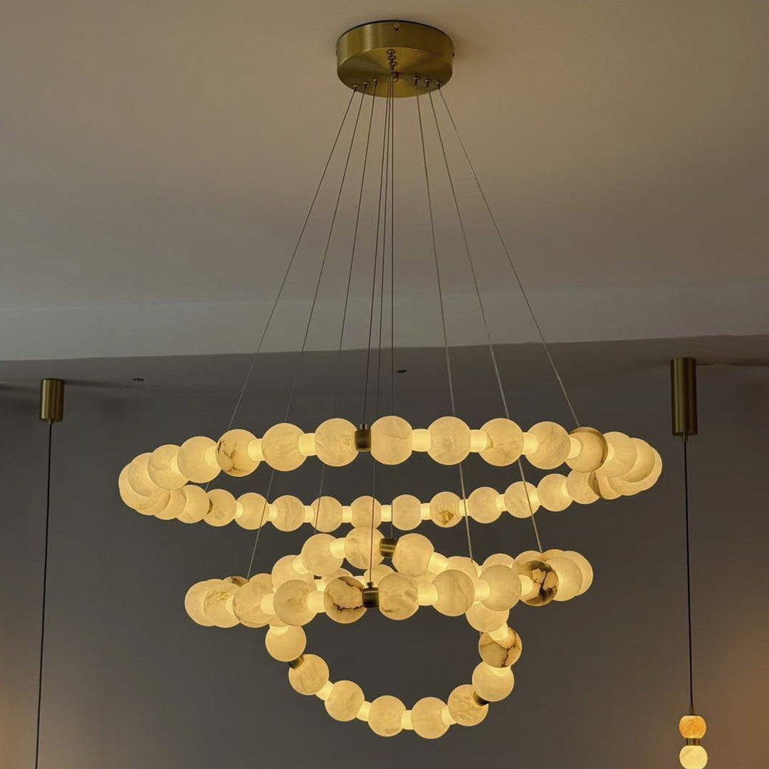 Modern Circular Marble Chandelier