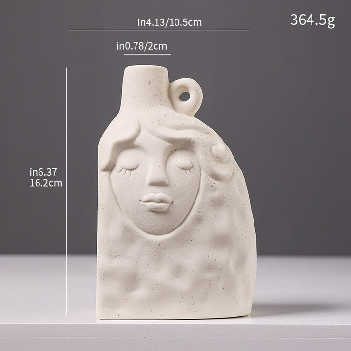 Artistic Face-Shaped Ceramic Vase