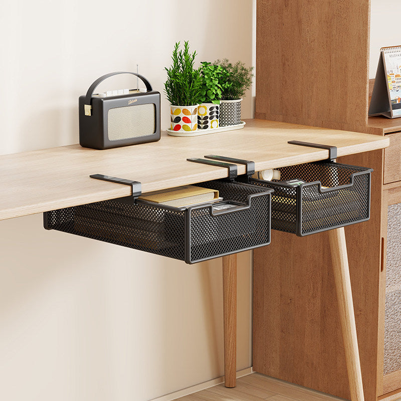 Clamp-On Under-Desk Ventilated Mesh Storage Drawer Organizer