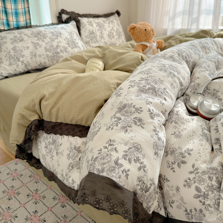 Vintage Floral Patterned Duvet Cover Set