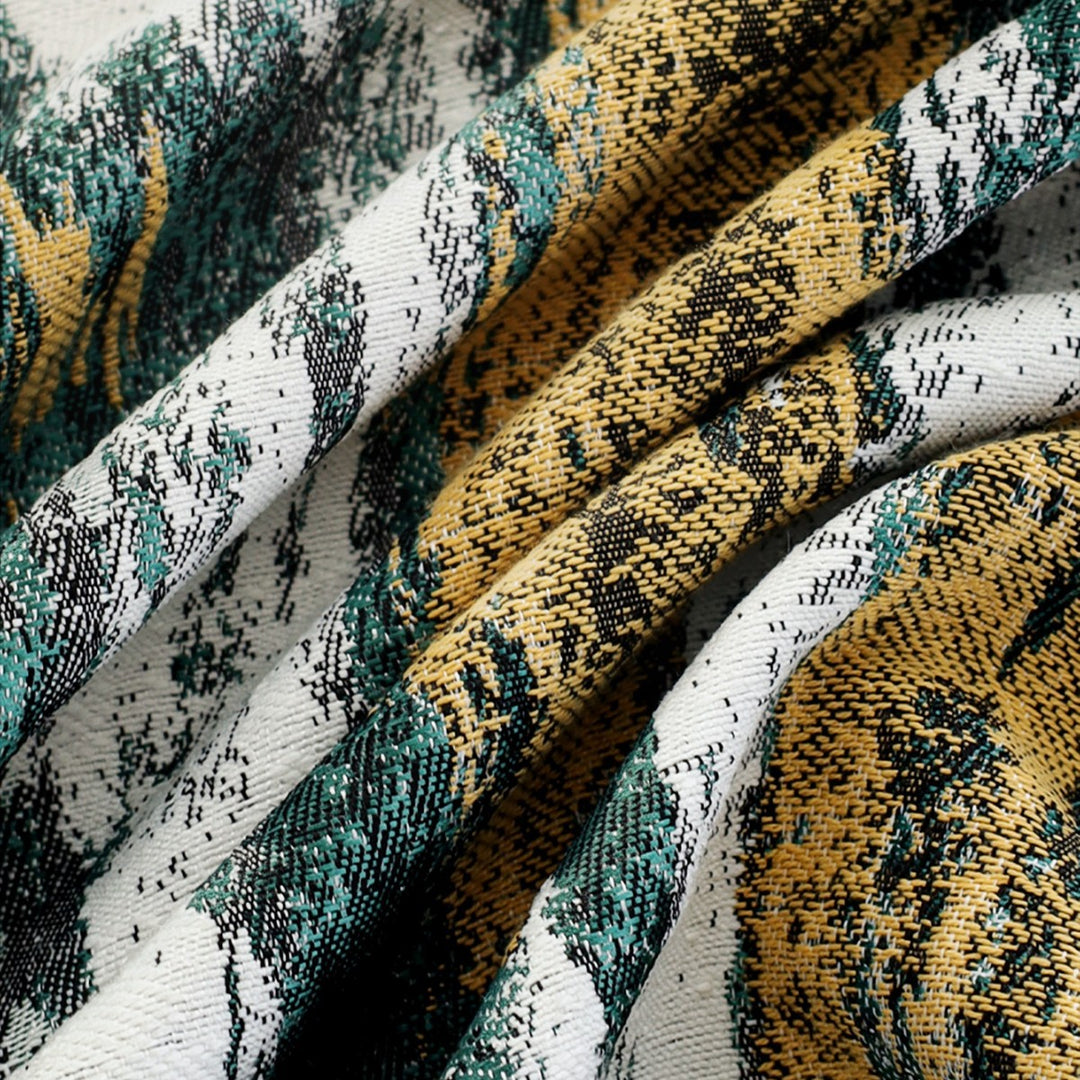 Decorative cushion cover with abstract brushstroke jacquard and concealed zipper Stornfield