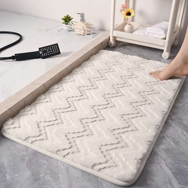 Chevron Pattern Memory Foam Bath Mat Stornfield
