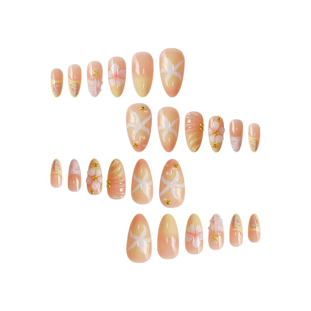 Artistic Floral Press-On Nail Enhancements Stornfield