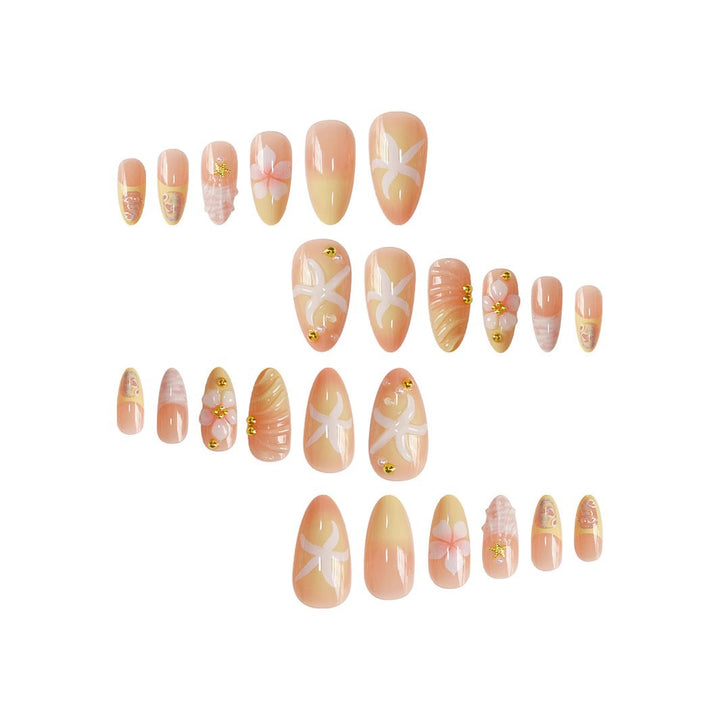 Artistic Floral Press-On Nail Enhancements Stornfield