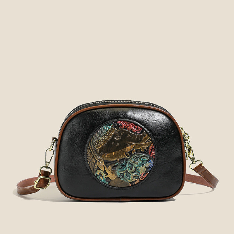 Artistic Embellished Crossbody Bag