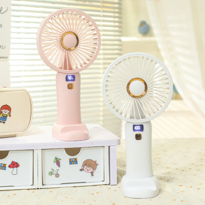 Ladies Portable USB Handheld Fan with Digital Speed Control Stornfield