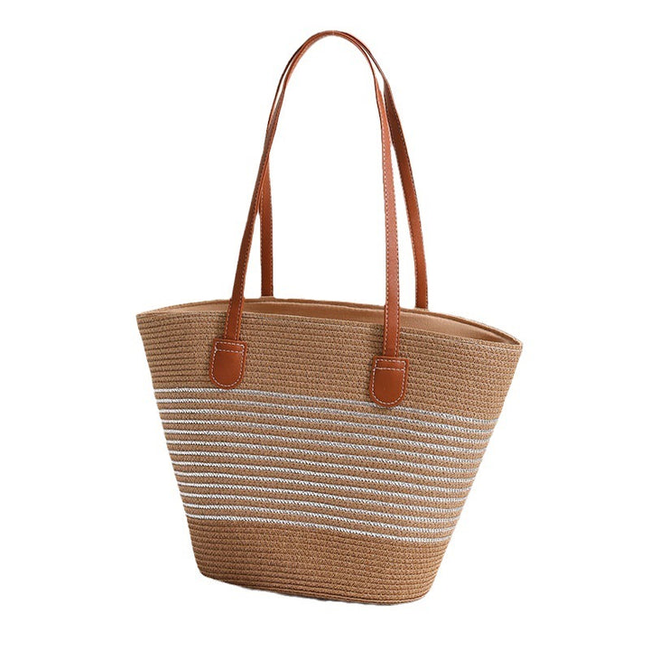 Elegant bast handbag with leather accents Stornfield