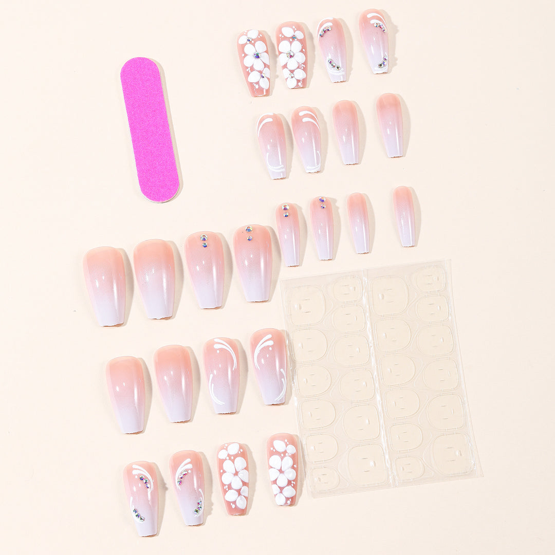 Ornate Floral Acrylic Nail Art Extensions Stornfield