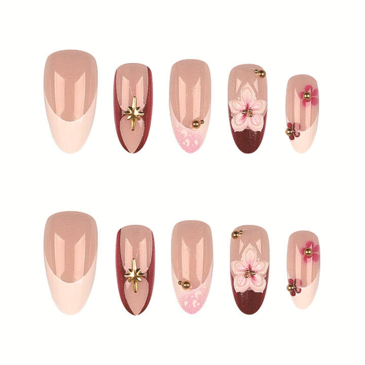 Artistic Floral Design Press-On Nail Set