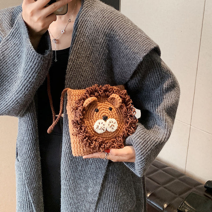 Cute Animal-Themed Crochet Shoulder Bag
