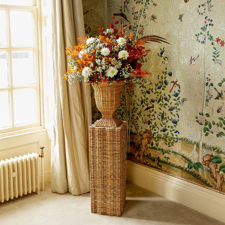 Decorative plant pot stand made of woven material Stornfield