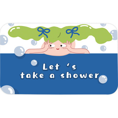 Playful Shower-Themed Bath Mat