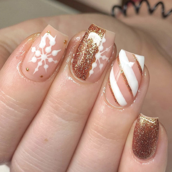 Festive 3D Glitter Nail Art Extensions Stornfield