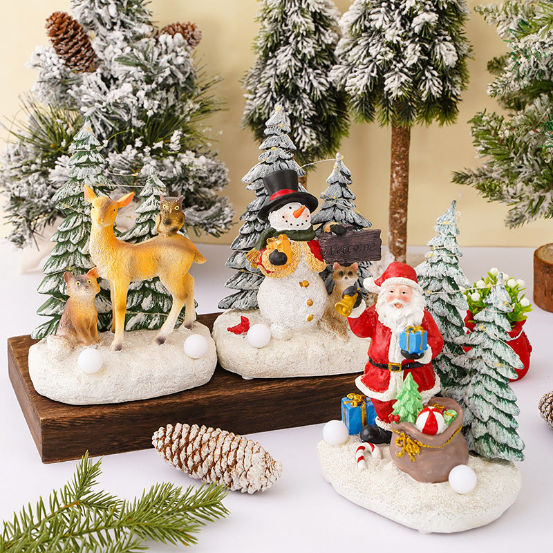 Illuminated Christmas decorative figure with animals Stornfield