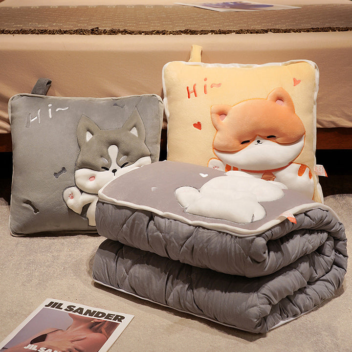 Plush Dog Cushion and Blanket Set Stornfield