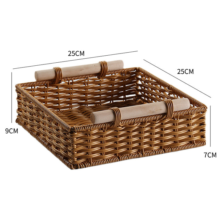 Unisex Practical Storage Basket with Wooden Handles Stornfield