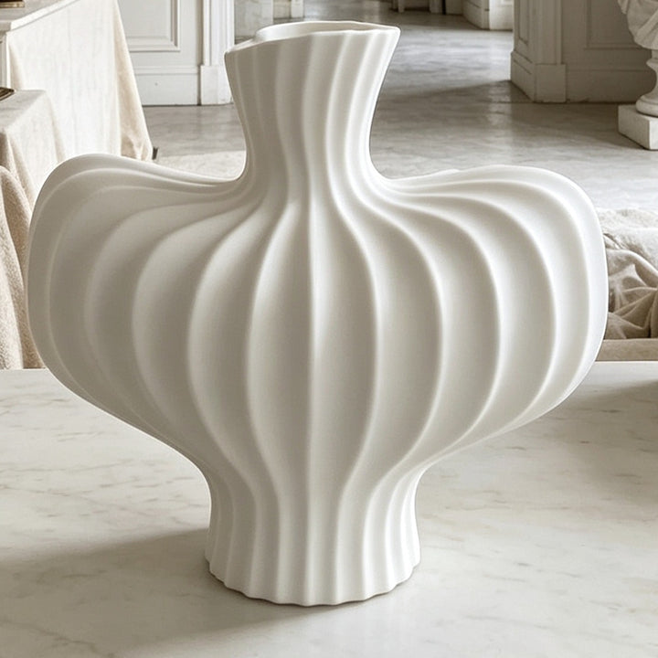 Sculpted Ribbed Decorative Vase Stornfeild