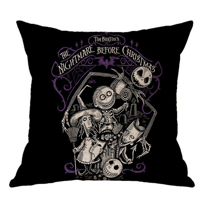Artistic Halloween-Themed Decorative Throw Pillow